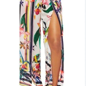 Trina Turk Treasure Cove Cover-Up Pants XS Split-Panel - NWOT